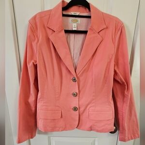 TALBOTS Salmon Pink‎ Cotton Stretch Blazer Women's 14